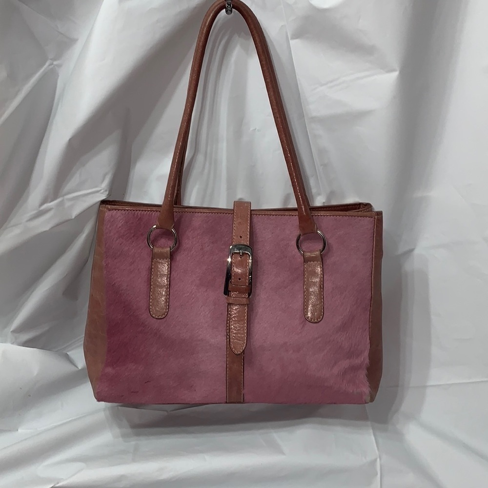 Mania Pink Genuine Leather Italian Made Camel Front Shoulder Bag